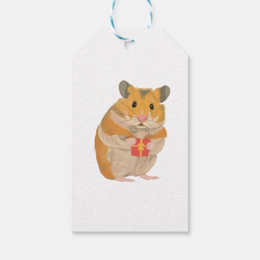 Golden Hamster Kerstmis Cadeaulabel (Achterkant)