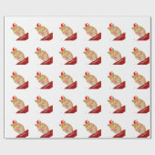 Golden Hamster Kerstmis Cadeaupapier (Vlak)