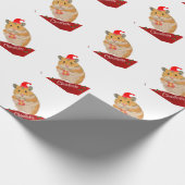 Golden Hamster Kerstmis Cadeaupapier (Hoek)