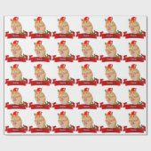 Golden Hamster Kerstmis Cadeaupapier (Vlak)
