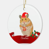 Golden Hamster Kerstmis Keramisch Ornament (Links)