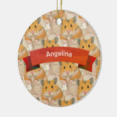 Golden Hamster Pattern gepersonaliseerd Keramisch Ornament (Links)