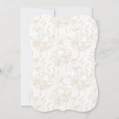Golden Hand Drawn Floral Birthday Invitation Kaart (Achterkant)