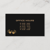 Golden Hand Prints Kantoor Hours Chiropractor Visitekaartje (Achterkant)