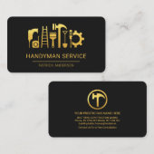 Golden Handyman Construction Tools Visitekaartje (Voorkant / Achterkant)