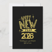 Golden Happy New Year Black Card Feestdagenkaart (Voorkant)