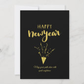 Golden Happy New Year Celebration Card Feestdagenkaart (Voorkant)