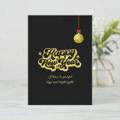 Golden Happy New Year Festive Card Feestdagenkaart (Staand voorkant)