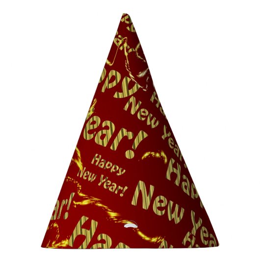 golden happy new year party pet feesthoedjes (Rechts)