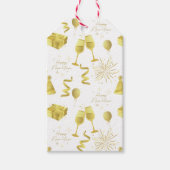 Golden Happy New Year Pattern Cadeaulabel (Voorkant)