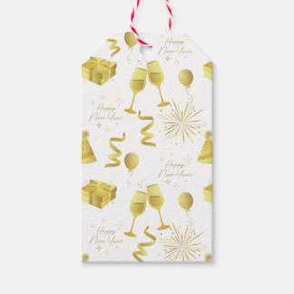 Golden Happy New Year Pattern Cadeaulabel