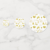 Golden Happy New Year Pattern Confetti (Voorkanten)