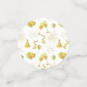 Golden Happy New Year Pattern Confetti (Kleine voorkant)