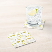 Golden Happy New Year Pattern Kartonnen Onderzetters (Insitu)