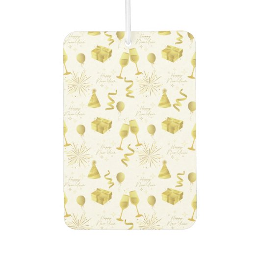 Golden Happy New Year Pattern Luchtverfrisser (Voorkant)