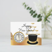 Golden Happy New Year  Postcard Briefkaart (Staand voorkant)