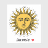 Golden Happy Sun Face Sticker (Vel)