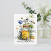 Golden Harmony Honey, Flowers, and Bees Briefkaart (Staand voorkant)