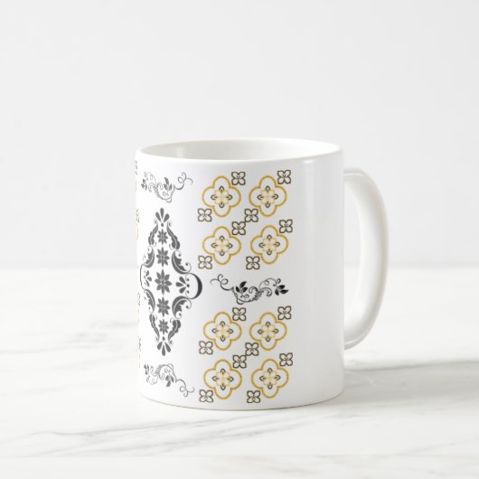 Golden Harmony - Mok Design met Arabesk Pattern (Voorkant rechts)
