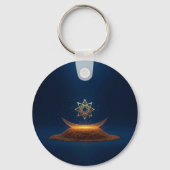 Golden Harmony – Shree Yantra’s Divine Resonance Sleutelhanger (Voorkant)