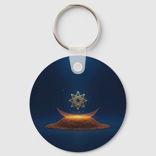 Golden Harmony – Shree Yantra’s Divine Resonance Sleutelhanger (Voorkant)