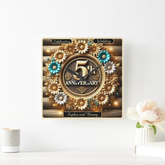 Golden Harmony: Vijfde Jubileum Vierkante Klok (Huis)