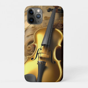Golden Harmony:  viool op glinsterende noten Case-Mate iPhone Case