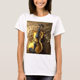 Golden Harmony:  viool op glinsterende noten T-shirt