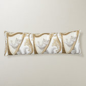 Golden Harp Cat Body Pillow – Elegant Fantasy Lichaamskussen (Achterkant)