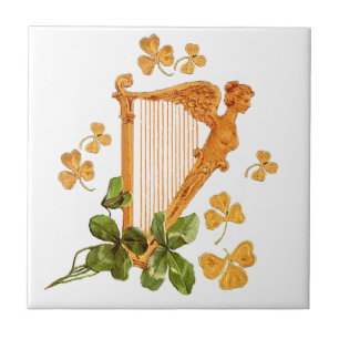 Golden Harp en Shamrocks in Ierland Tegeltje