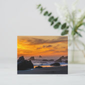 Golden Harris Beach Sunset - Oregon Briefkaart (Staand voorkant)