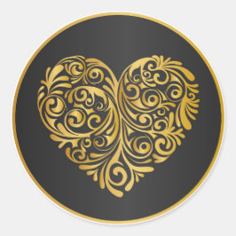 Golden hart design sticker