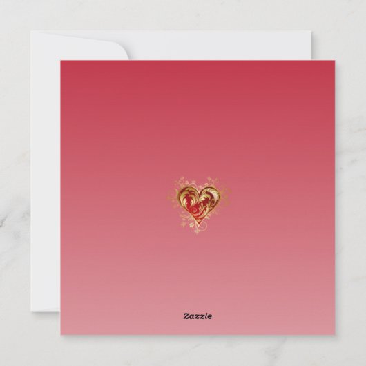 Golden hart feestdagenkaart (Achterkant)