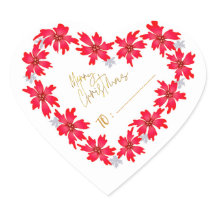 Golden hart rode poinsettia voor Kerstmis