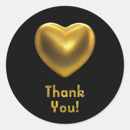 Golden hart ronde sticker