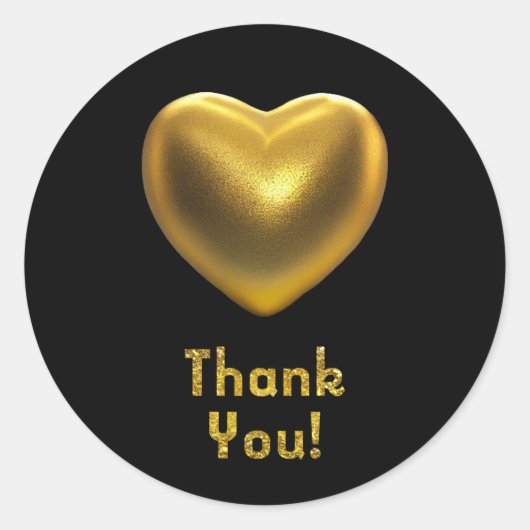 Golden hart ronde sticker (Voorkant)