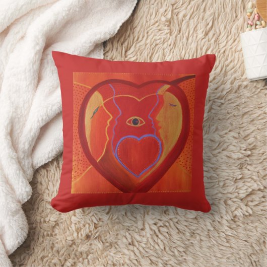 Golden hart Throw Cushion 41 cm x 41 cm Kussen (Deken)