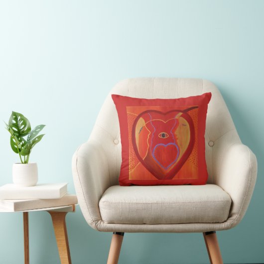 Golden hart Throw Cushion 41 cm x 41 cm Kussen (Stoel)