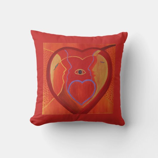 Golden hart Throw Cushion 41 cm x 41 cm Kussen (Voorkant)