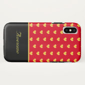 Golden harten op rood en kalligrafie op zwart Case-Mate iPhone case (Achterkant (horizontaal))