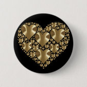 Golden harten ronde button 5,7 cm (Voorkant)