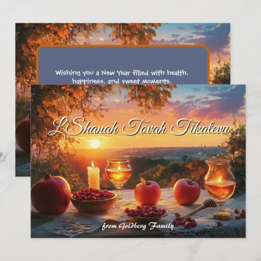 Golden Harvest Blessings kaart (Voorkant / Achterkant)