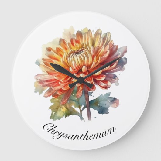 Golden Harvest Chrysanthemum, op maat Grote Klok (Voorkant)