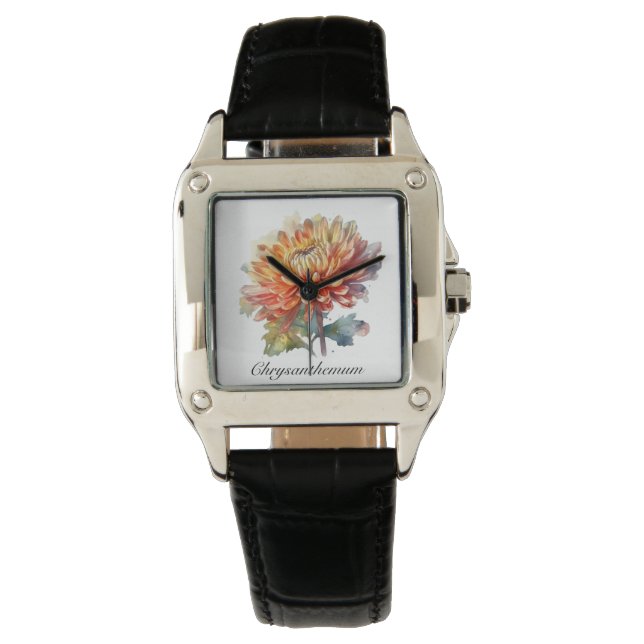 Golden Harvest Chrysanthemum, op maat Horloge (Voorkant)