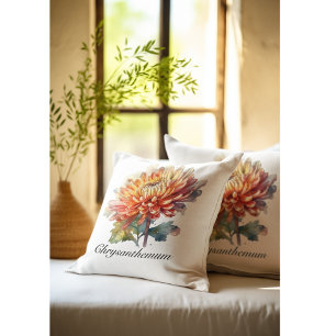 Golden Harvest Chrysanthemum, op maat Kussen