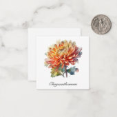 Golden Harvest Chrysanthemum, op maat Notitiekaartje (Voorkant / Achterkant in situ)