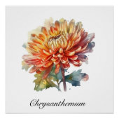 Golden Harvest Chrysanthemum, op maat Perfect Poster (Voorkant)