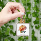Golden Harvest Chrysanthemum, op maat Sleutelhanger (Hand)