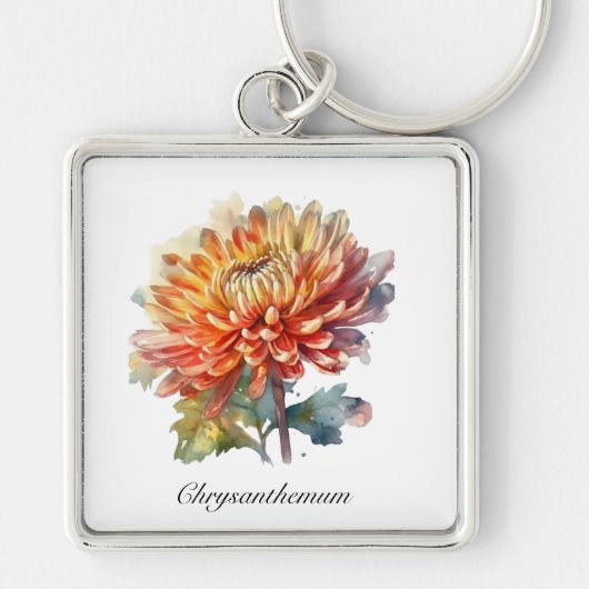 Golden Harvest Chrysanthemum, op maat Sleutelhanger (Voorkant)