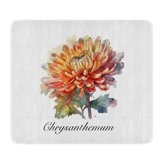Golden Harvest Chrysanthemum, op maat Snijplank (Voorkant)